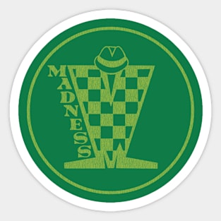 Madness Vintage Plastisol Texture Checkerboard Green Sticker